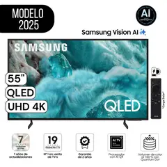 SAMSUNG - Televisor 55" Pulg. QLED Smart UHD 4K Vision Ai QN55Q7FAAGX Modelo 2025
