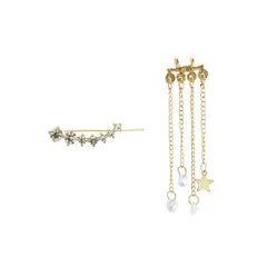 CLEO JOYAS & ACCESORIOS - Arete Lluvia Cristales Pendientes