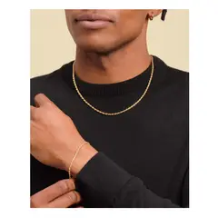 OEM - Cadena Hombre + Pulsera Torcida Delgado Acero Inoxidable 316L