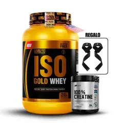 LEVEL PRO - Iso Gold Whey de 1kg Chocolate+Universe Nutrition 150Gr+Straps
