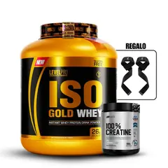 LEVEL PRO - Proteína Iso Gold Whey de 3kg Cookies+Universe Nutrition 150Gr+Straps