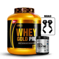 LEVEL PRO - Whey Gold Pro 3kg Chocolate+Universe Nutrition 150Gr+Straps