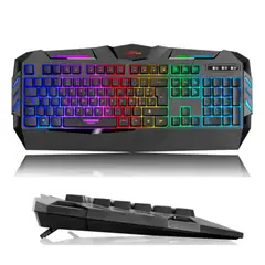 MICRONICS - Teclado Gamer Spartano Mic K807 Luces Rgb Multicolor