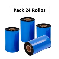 GENERICO - Cintas Ribbons CERA Negra 110 mm x 450mts - Pack 24 Rollos
