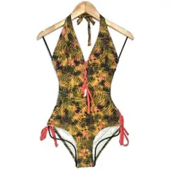 GENERICO - Trikini Licra UV Entero Flor Estampado Amarillo GL-30