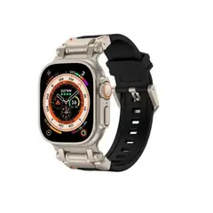 GENERICO - Correa Acero y TPU Rugged para Apple Watch 45mm - NEGRO