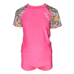 GENERICO - Conjunto Niña Manga Corta Color Coral GL-42