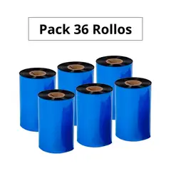 GENERICO - Cinta Ribbon RESINA Negra 110 mm x 300mts - Pack 36 Rollos