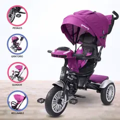 EBABY - Triciclo Guiador Reversible para Niño «ZOE» Pink