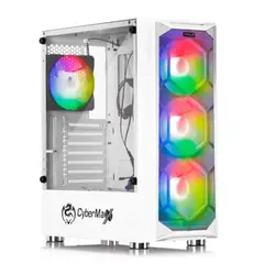 CYBERTEL - CASE GAMER STRIKER WHITE RGB 4 FAN USB 3.0 VIDRIO TEMPLADO