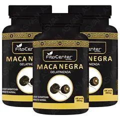 GENERICO - Pack de 3 Maca Negra Gelatinizada 100 unidades 500mg