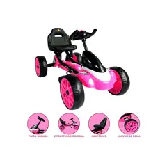 BABY KITS - Carro a Pedal GO KART para Niños «CORSA» Pink