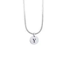 GENERICO - Collar Cadena Inicial Letra Y acero inoxidable antialérgico