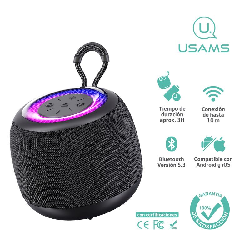 Parlante portátil Inalámbrico BT5.3 Negro YX014