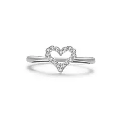 CLEO JOYAS & ACCESORIOS - Anillo Soulmate Promesa Corazón Plata