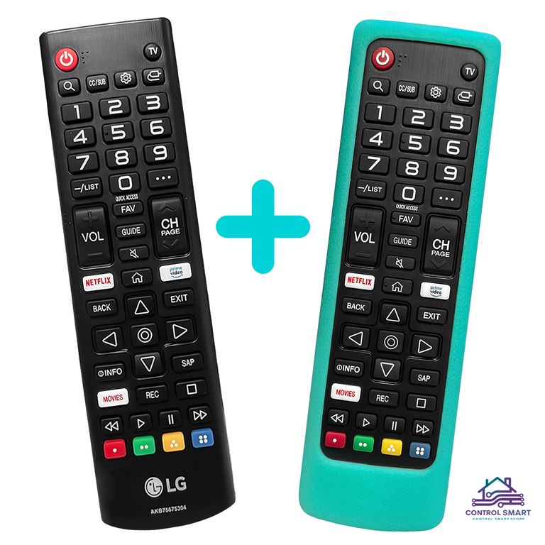 Control AKB75675304 para Smart TV + Funda Silicona Turquesa