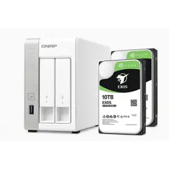 QNAP - TS-231K 2 Bahías + 20tb + Backup y Nube Personal - NAS Profesional para Hogar
