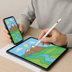 GENERICO - Stylus Pen Blanco Premium Recargable Compatibilidad Universal con iPad y Tablets Punta Precisa