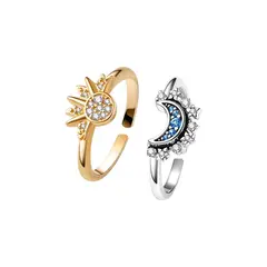 CLEO JOYAS & ACCESORIOS - Set Anillos Sol y Luna