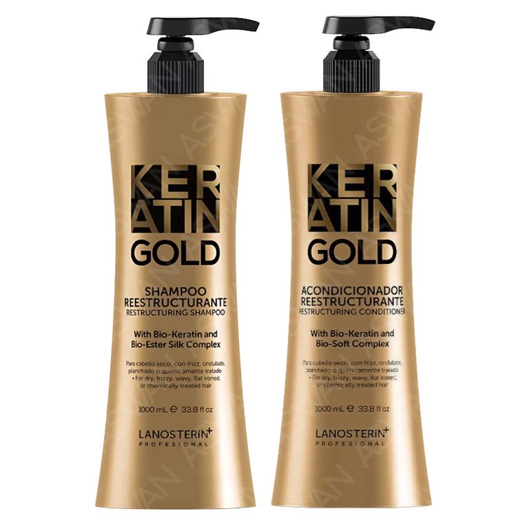 Kit Keratin Gold Shampoo 1000 ml + Acondicionador 1000 ml
