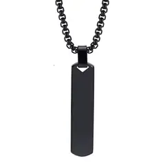 GENERICO - Collar Placa Militar Rectangular Hombre Acero Inoxidable Hombre