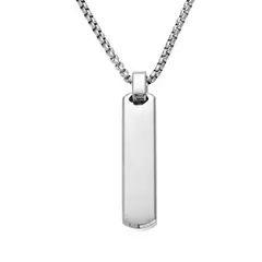 GENERICO - Collar Placa Militar Rectangular Hombre Acero Inoxidable Hombre