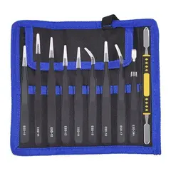 GENERICO - Pinzas Antiestaticas Juego De 10 Piezas + Estuche