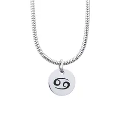 GENERICO - Collar Cadena Signo Cáncer Plateado