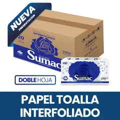 SUMAC - Caja de Papel Toalla Interfoliado Doble Hoja x 20 unidades