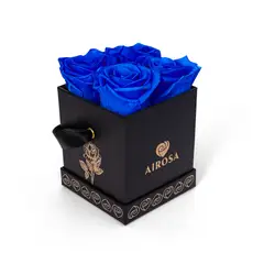AIROSA - Box Premium con 4 Rosas Azules Preservadas – Colección Aura Eternas