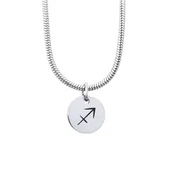 GENERICO - Collar Cadena Signo Sagitario Plateado