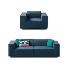 GENERICO - Juego de Sala Vitoriano 2-1 - Azul Claro