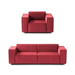 GENERICO - Juego de Sala Vitoriano 2-1 - Rojo