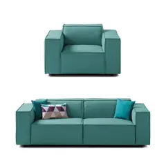 GENERICO - Juego de Sala Vitoriano 2-1 - Turquesa