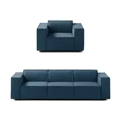 GENERICO - Juego de Sala Vitoriano 3-1 - Azul Claro