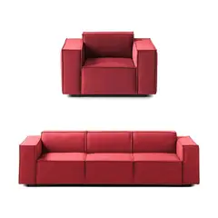 GENERICO - Juego de Sala Vitoriano 3-1 - Rojo