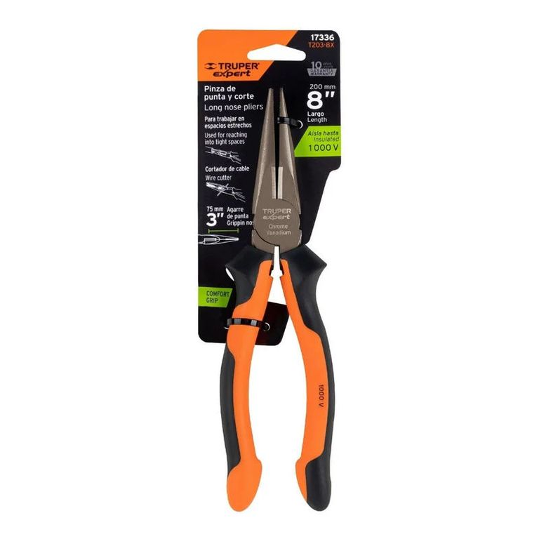 Pinza Punta Y Corte 8 Pulgadas Comfort Grip