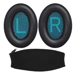 GENERICO - Almohadillas y cobertor vincha para audifonos Bose Qc35 Qc25 Ae2 NEGRO