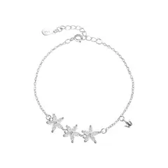 CLEO JOYAS & ACCESORIOS - Pulsera Three Estrellas Plata