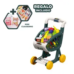 GENERICO - Carrito de Niños Supermercado Verde Oscuro Y+Regalo Agendita