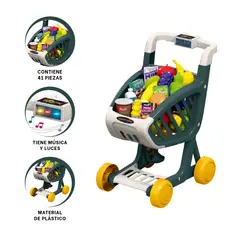 GENERICO - Pack2 Carrito de Supermercado Verde Oscuro Y+Regalo Agendita