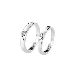 CLEO JOYAS & ACCESORIOS - Set Anillos Regulables de Amor Corazones Plateado Plata