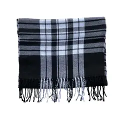 KAST PE - Bufanda de líneas Karsten para hombre Negro con blanco