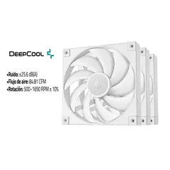 DEEPCOOL - Fans Cooler para Case FD14 WH x3