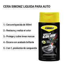 SIMONIZ - Cera Líquida 500ML 3 En 1 Negro