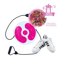 GENERICO - Pack6 Disco Fitness con Ligas de Fucsia Y+Ligas de Regalo