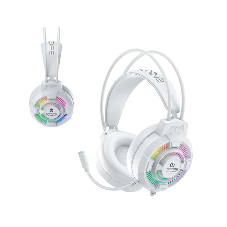 Audifono Active 5.1 Ekhg1004u-w Rainbow Led Con Micrófono
