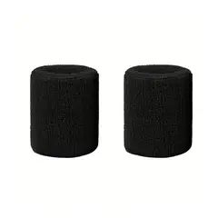 GENERICO - Muñequeras Deportivas Absorbentes de Algodon y Latex Negro