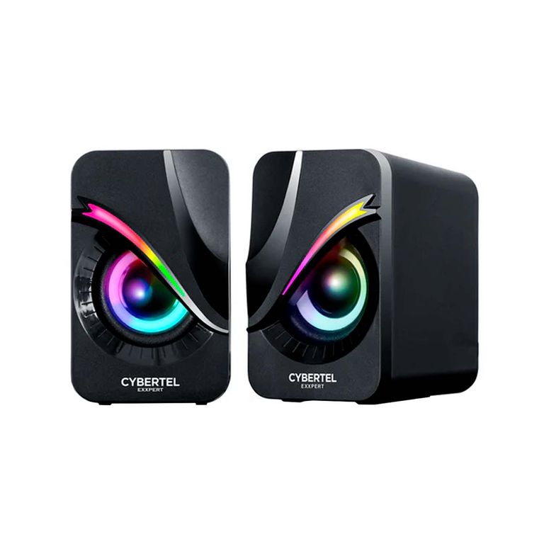 Parlante Gamer 2.0 Exxpert Cbx S301 3.5mm Usb Rgb Negro