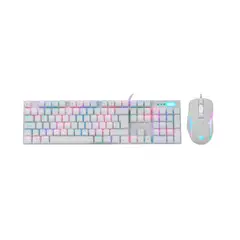 HALION - KIT MOUSE Y TECLADO DAMON RGB USB 105TECLAS BLANCO PN HA-863C